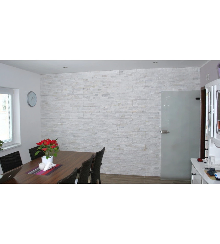 RIVESTIMENTO "NATURAL PANEL" - IN QUARZITE BIANCA - 15X60 CM.